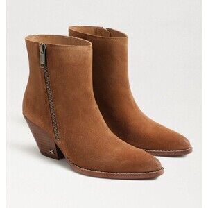 Sam Edelman Jane Frontier Brown Suede Leather Western Booties Sz 9